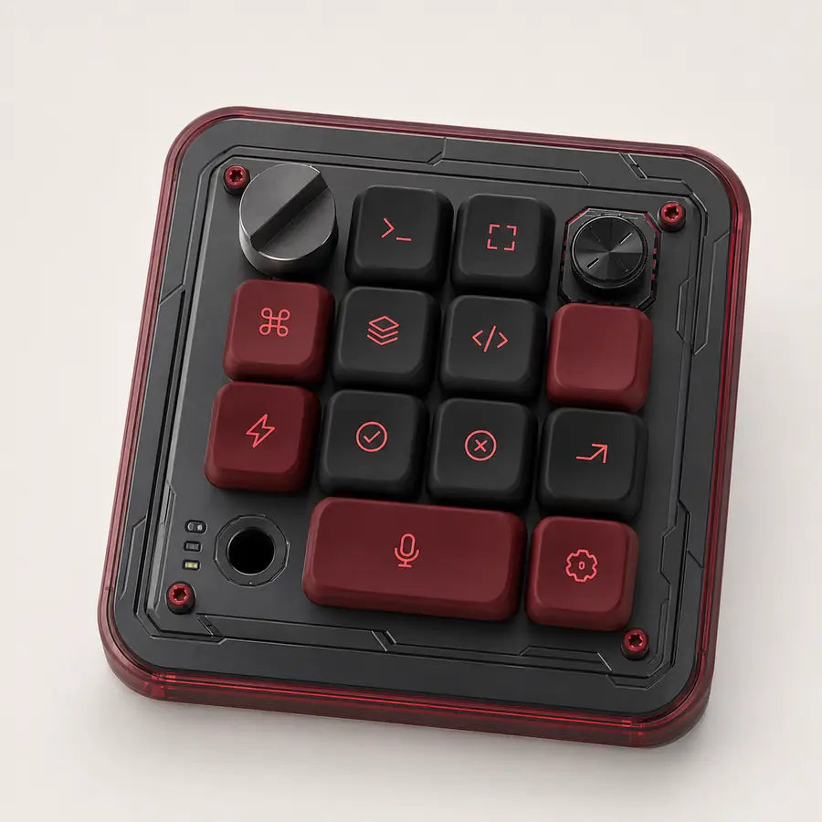AUKUPLUS Cyber Crimson shell and keycap set for Codex Micro