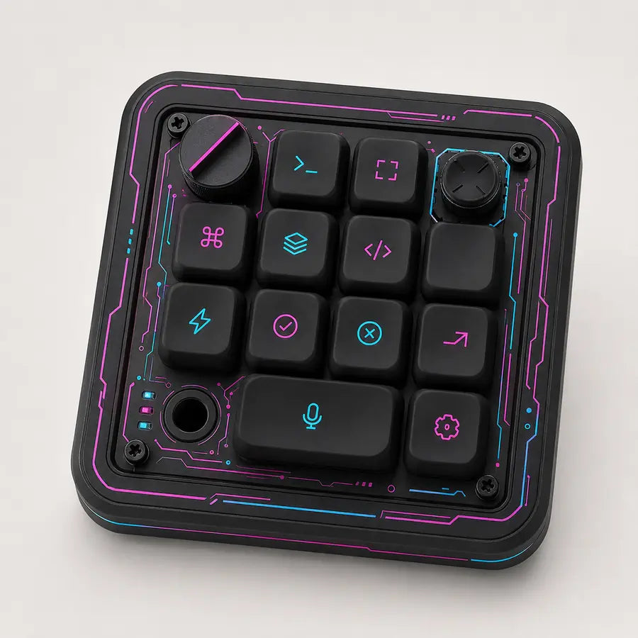 AUKUPLUS Cyber Neon shell and keycap set for Codex Micro