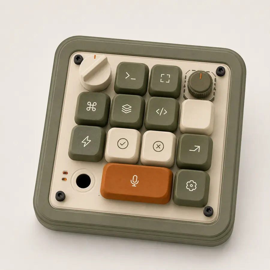 AUKUPLUS Retro Olive shell and keycap set for Codex Micro